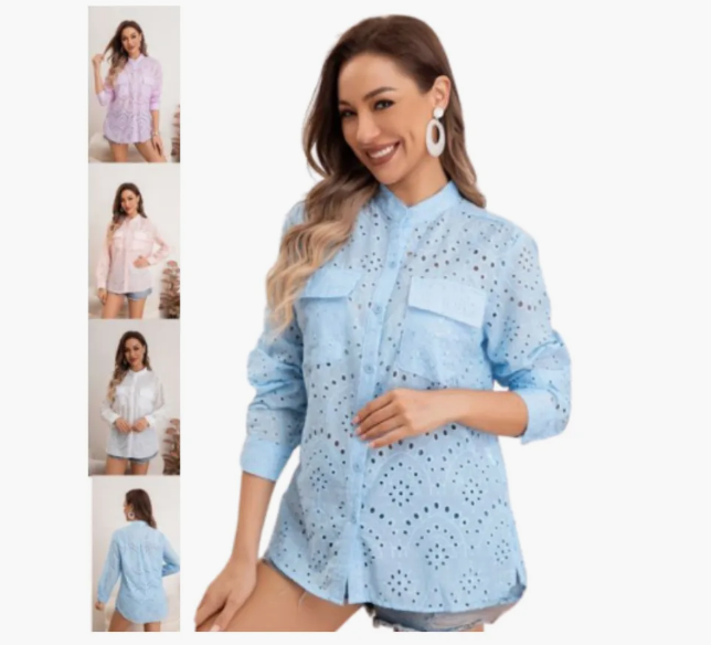 Pack 6 Camisas Mujer Broderie Talla y Color Surtido