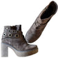 Zapatos Botin Mujer C Moran Cuero Natural Color Chocolate